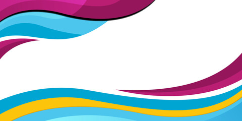 Blue and white business wave banner background