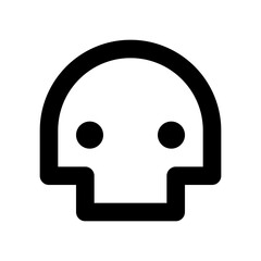 Fototapeta premium Simple skull icon, outline symbol for death, danger, or poison 