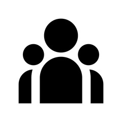 Team icon, solid fill symbol for group of people or users