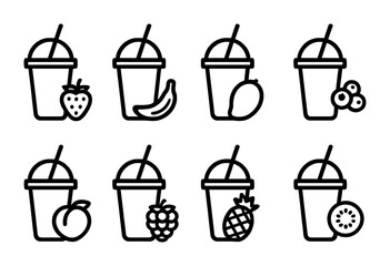Fruit Milkshake Icons