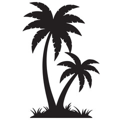 Fototapeta premium Palm Tree Silhouette Clipart
