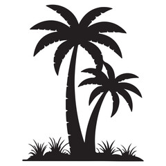 Fototapeta premium Palm Tree Silhouette Clipart
