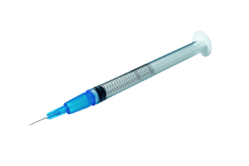 Vaccination syringe used for health care shown on transparent background