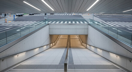 Modern Pedestrian Tunnel Beneath City Intersection