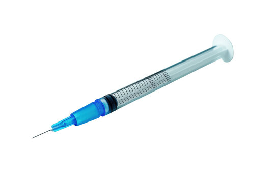 Vaccination syringe used for health care shown on transparent background