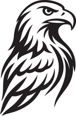 Eagle silhouette black bird design, Majestic raptor in flight illustration