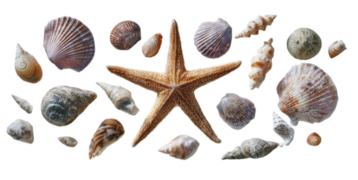 Seashell and starfish collection