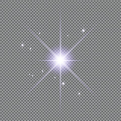bright starburst effect with  center glow and light rays expanding outward