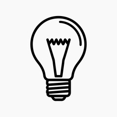 Light Bulb Vintage Graphic Drawing Electric Light Design Icon