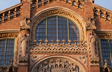 Barcelona Art Nouveau Museums, Spain. (Arquitectura modernista). Sant Pau hospital, Barcelona.