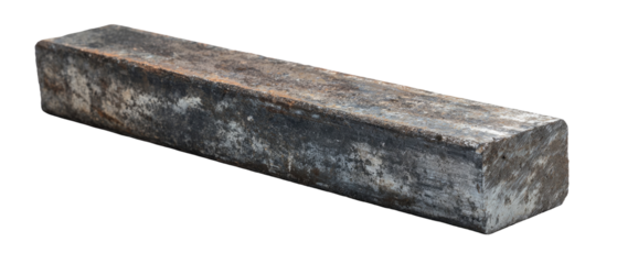 Large, rectangular, weathered metal bar
