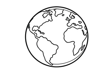 Planet Earth In Line Globe Style