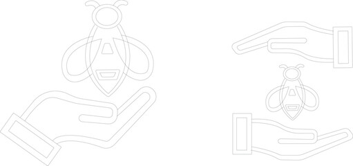 Art & IllustBee icon set.Honey bee icon vector silhouette illustration isolated on white background.Whimsical bee icons set.Set of cute bee illustration designs.set of party.Linear style nature,ration