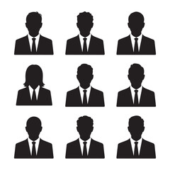 business people icons set