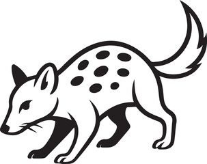 Spotted quoll animal walking vector black, Marsupial silhouette with calm pose