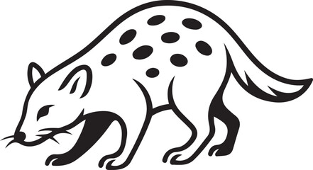Quoll vector with bold spots and soft edges, Clean line drawing of marsupial animal