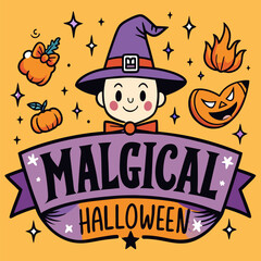 A vector of magical Halloween photo and social media post