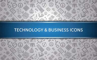 Technology and business icons pattern graphic