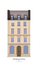 Parisian house, French architecture. residential building. vector