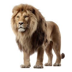 Obraz premium Majestic Lion Portrait, isolated on white background