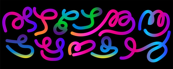 Abstract Background with Color Gradient Lines. Color Swirl Lines with Rainbow Gradient. Vector Wave Shapes for Celebration, Parties and Carnivals Design. Abstract Ribbon Illustration