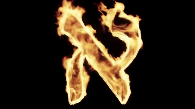 Burning Hebrew Letter