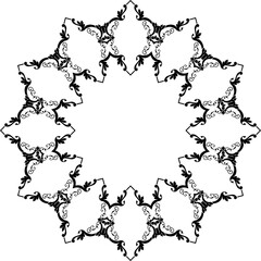 Intricate black and white vintage border with Celtic knot patterns and floral elements. Decorative square frame illustration.