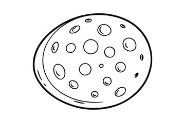 Obraz premium Moon With Craters In Single Stroke