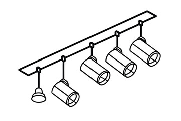 Modern Ceiling Track Lights Vector