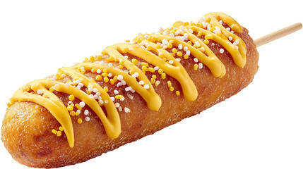 corn dogs with mustard png fried hot dogs png battered corn dog png snack food with mustard png carnival food png white background