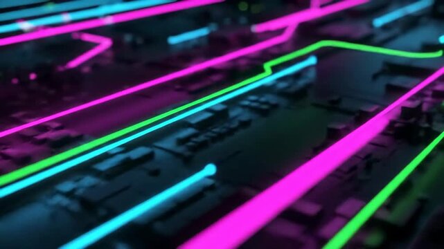 Neon Lines Intersect
