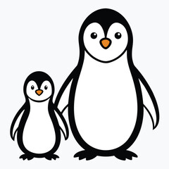 Naklejka premium penguin animal outline vector silhouette
