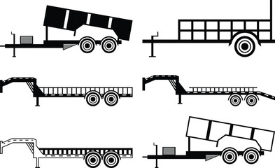 Big Tex Trailers Eps, Vector Images Black and White 