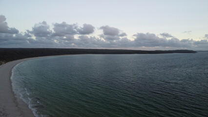 Drone picture over hyams beach in jervis bay australia