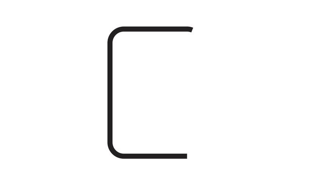 Animated Notepad Icon in Simple Line Style with Transparent Background