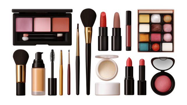op view makeup kit png cosmetic travel set png beauty makeup case png complete makeup collection png transparent background image
