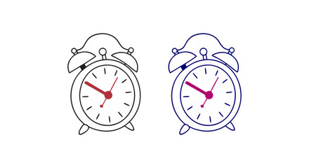 Retro Style Alarm Clock Outline Design