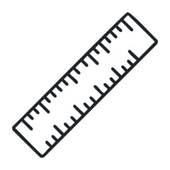 Fototapeta premium Black and white ruler icon with precision measurement scale. Vector illustration