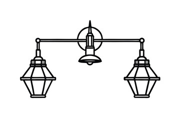 Industrial Wall Lamps Vector Art