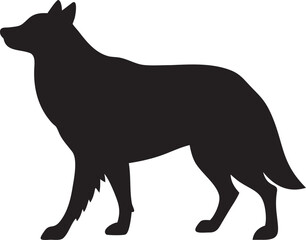 black silhouette of a wolf