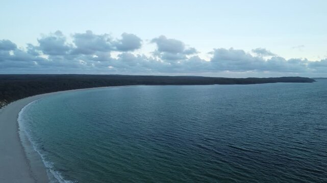 Drone sot over long beach in Jervis Bay australia