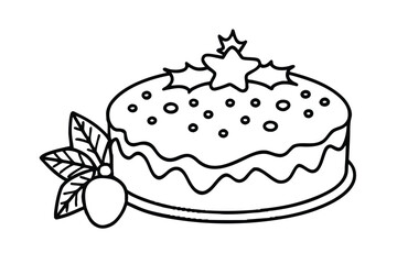 Holiday Fruitcake And Decorations