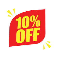 10% Off Red Badge – 10% Discount Sticker for Sales, Offers, and Promotions