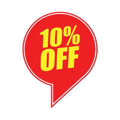 10% Off Red Badge – 10% Discount Sticker for Sales, Offers, and Promotions