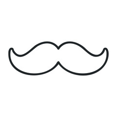Fototapeta premium Simple black mustache icon on white background. Vector illustration