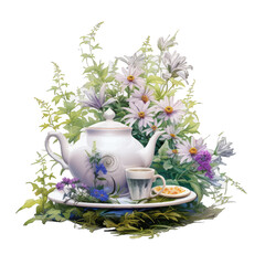 floral teapot