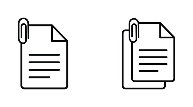 Attach document icons collection , vector illustration . 