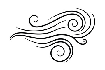 Gentle Breeze Icon With Swirly Lines