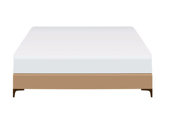 Brown double bed. vector illustration	
