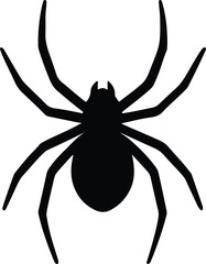 Silhouette spider eight legs insect black vector illustration